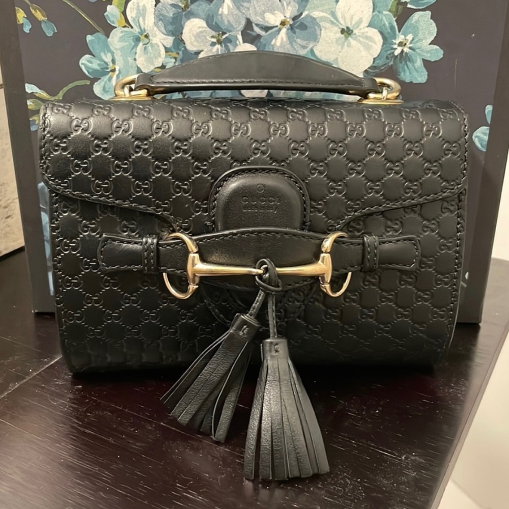 💯 Emily Chain Flap Bag Guccissima Leather Mini